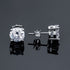 Brilliant Cut 18K White Gold Plated Cubic Zirconia Men Women Solitaire Earrings